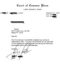 Letter From Judge